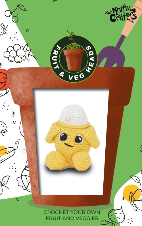 Knitty Critters - Fruit & Veg Heads Amigurumi Crochet Kit - Banana Split