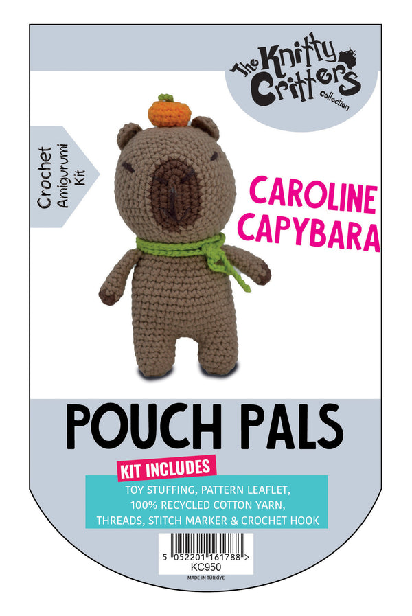 Knitty Critters - Pouch Pals Crochet Kit - Caroline Capybara