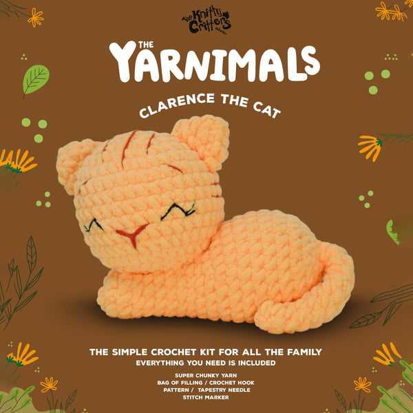 Knitty Critter Crochet Kit - Yarnimals - Clarence The Cat