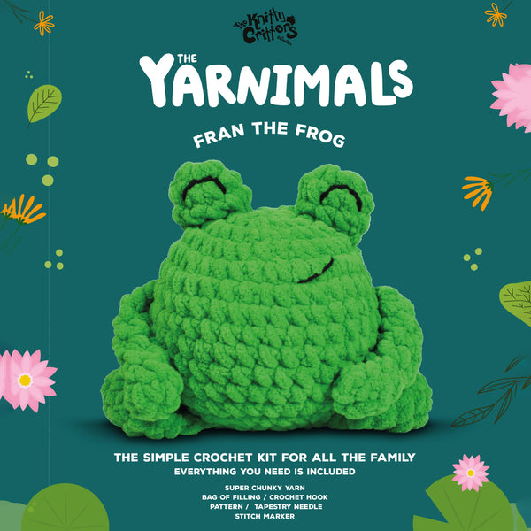 Knitty Critter Crochet Kit - Yarnimals - Fran The Frog