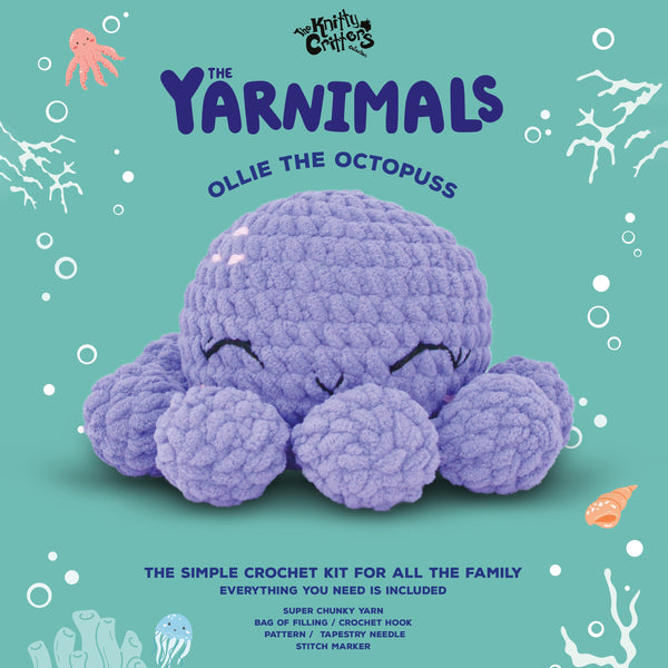 Knitty Critter Crochet Kit - Yarnimals - Ollie The Octopus