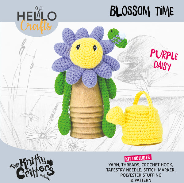 Knitty Critters - Blossom Time Crochet Kit - Purple Daisy
