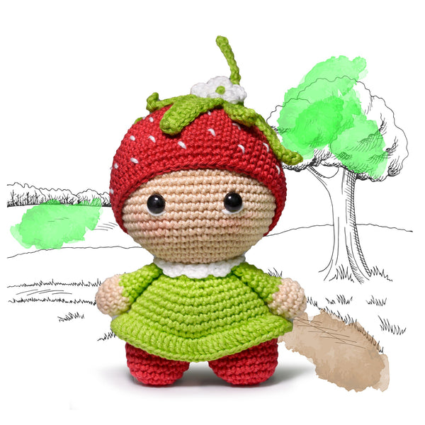 Knitty Critters - Bambinos - Sally Strawberry | DIY Amigurumi Crochet Kit