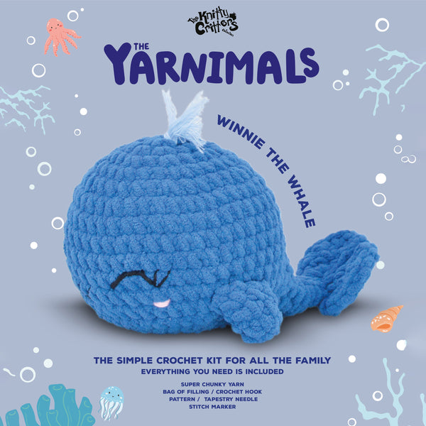 Knitty Critter Crochet Kit - Yarnimals - Winnie The Whale