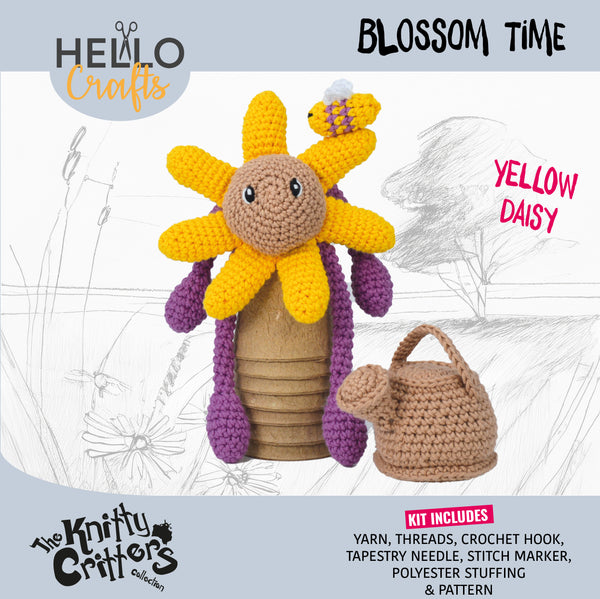 Knitty Critters - Blossom Time Crochet Kit - Yellow Daisy