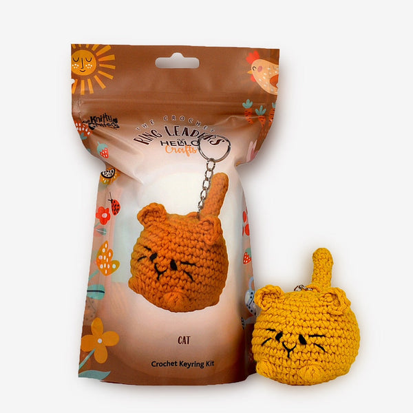 Knitty Critters Amigurumi Crochet Keyring Kit - Ringleaders - Loaf Cat