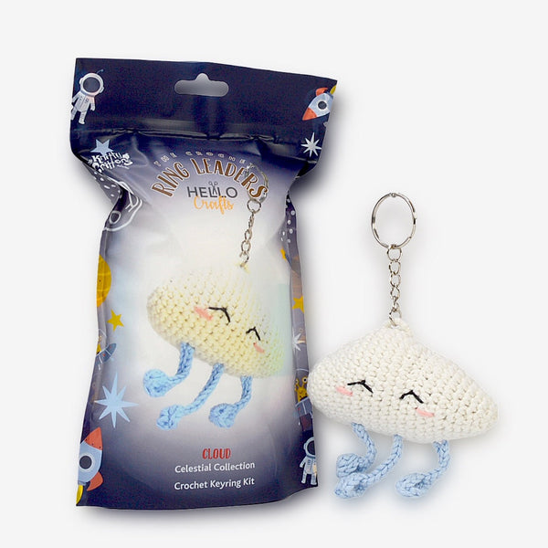 Knitty Critters Amigurumi Crochet Keyring Kit - Ringleaders - Celestial - Cloud