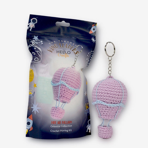 Knitty Critters Amigurumi Crochet Keyring Kit - Ringleaders - Celestial - Hot Air Balloon