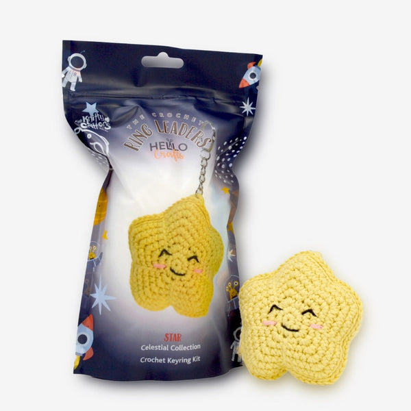 Knitty Critters Amigurumi Crochet Keyring Kit - Ringleaders - Celestial - Star