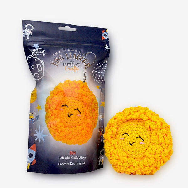 Knitty Critters Amigurumi Crochet Keyring Kit - Ringleaders - Celestial - Sun