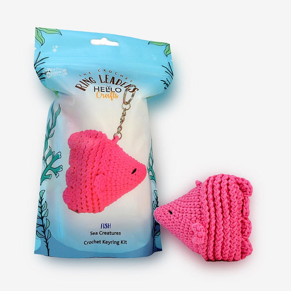 Knitty Critters Amigurumi Crochet Keyring Kit - Ringleaders - Sea Creatures - Fish