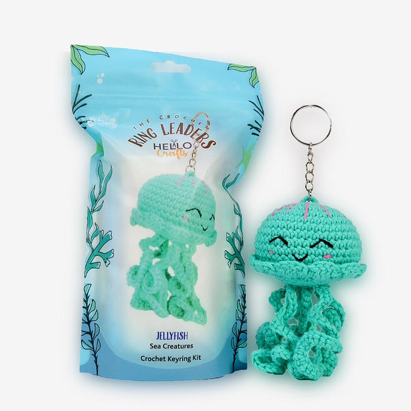 Knitty Critters Amigurumi Crochet Keyring Kit - Ringleaders - Sea Creatures -  Jellyfish
