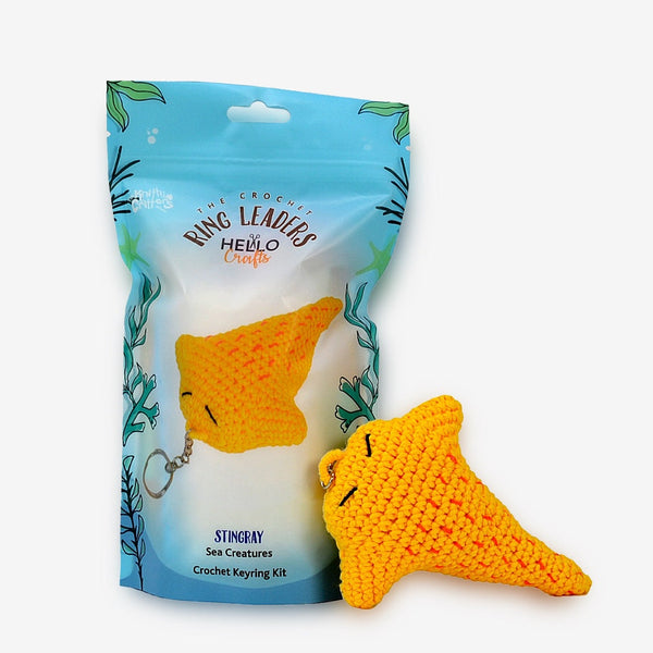 Knitty Critters Amigurumi Crochet Keyring Kit - Ringleaders - Sea Creatures - Stingray