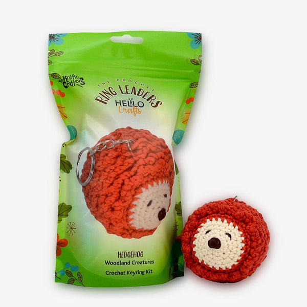 Knitty Critters Amigurumi Crochet Keyring Kit - Ringleaders - Woodland - Hedgehog