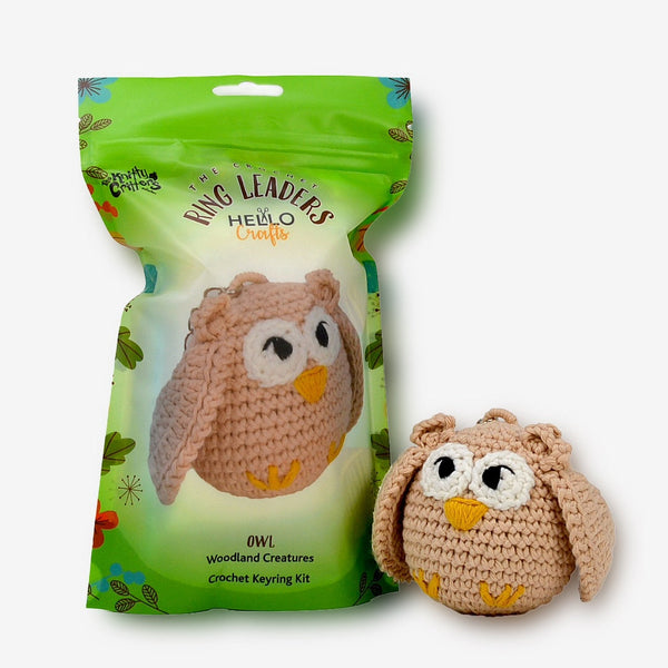 Knitty Critters Amigurumi Crochet Keyring Kit - Ringleaders - Woodland - Owl
