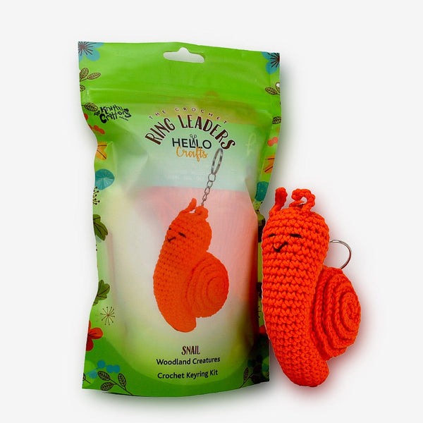 Knitty Critters Amigurumi Crochet Keyring Kit - Ringleaders - Woodland - Snail